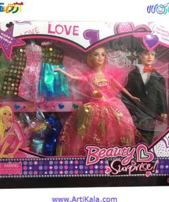 تصویر جعبه عروسک عروس و داماد با لوازم مدل LOVE