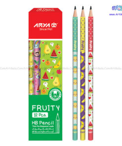 مداد مشکی طرح دار آریا بسته 12 عددی مدل میوه ای