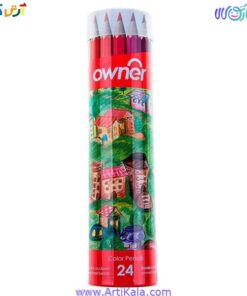 مداد رنگی لوله ای 24 رنگ اونر