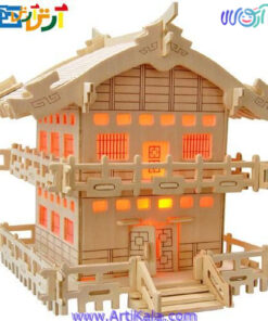 تصویر پازل 3 بعدی چوبی خانه ژاپنی