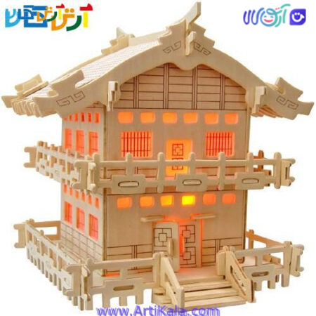 تصویر پازل 3 بعدی چوبی خانه ژاپنی