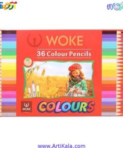مداد رنگی 36 رنگ جعبه فلزی وکWOKE