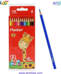 تصویر مداد رنگی 12 تایی جعبه مقوایی پنتر panter
