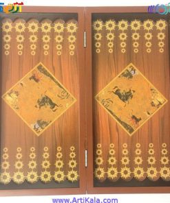 تصویر صفحه تخته نرد و شطرنج چوبی خاتم طرح عباسی