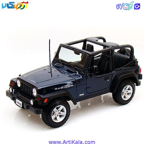 تصویر ماکت ماشین جیپ رابیکون مدل Jeep Wrangler Rubicon 1:18 آبی