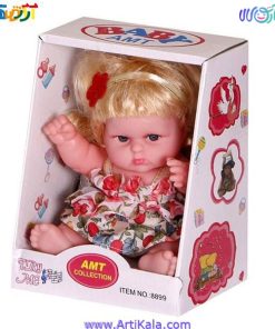 تصویر عروسک دختر پیراهن گلدار مدل ATM-1