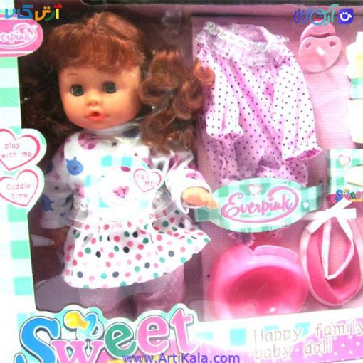 تصویر عروسک بیبی مدل sweet baby doll hx332-1 از نزدیک