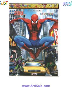 تصویر دفترچه استیکر 208 عددی طرح مرد عنکبوتی