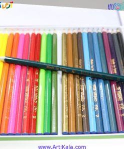 تصویر مداد رنگی 24 رنگ جعبه فلزی پارس مداد PARS MEDAD