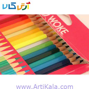 تصویر مداد رنگی 24 رنگ جعبه مقوایی | woke