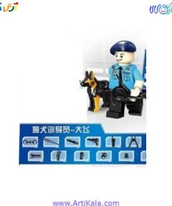 تصویر لگو مینی فیگور پلیس همراه با سگ | C0611