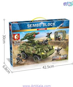 تصویر لگو ماشین موشک انداز مدل sembo block 105656