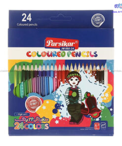 مداد رنگی 24 رنگ جعبه مقوایی پارسیکارParsikar
