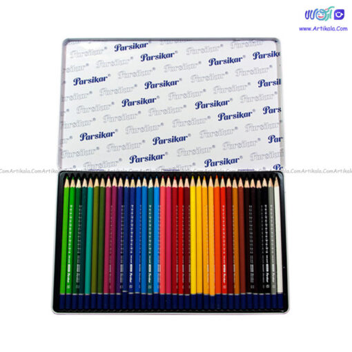 مداد رنگی 36 رنگ جعبه فلزی پارسیکارParsikar