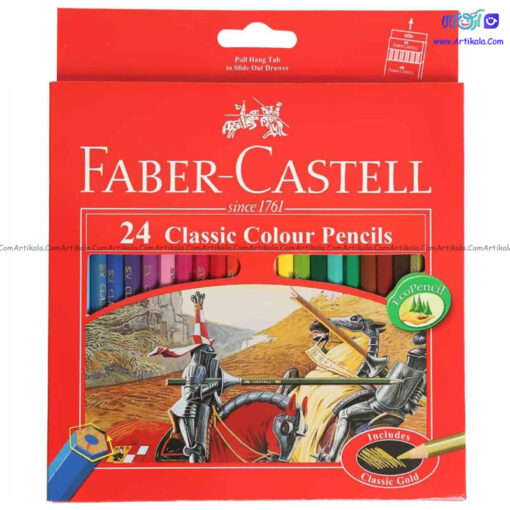 مداد رنگی 24 رنگ کلاسیک جعبه مقوایی فابر کاستل FABER CASTELL