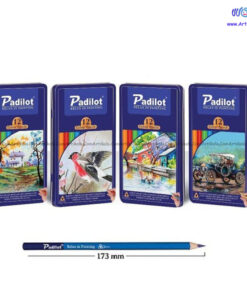 مداد رنگی 12 رنگ جعبه فلزی Padilot
