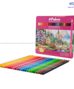 مداد رنگی 24 رنگ جعبه فلزی پالمو Palmo