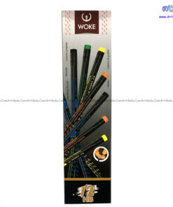 مداد مشکی پاک کن دار بسته 12 عدد WOKE مدل HB