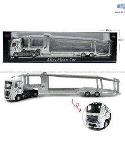 ماکت فلزی تریلی بنز حمل خودرو موزیکال و چراغدار کد JG260