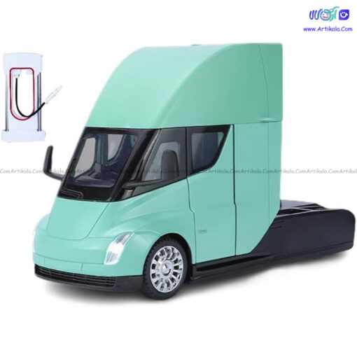 ماکت فلزی تریلی تسلا موزیکال و چراغدار مقیاس 1:24 - Image 2