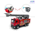 ماکت ماشین فلزی آتش نشانی آبپاش موزیکال و چراغدار مدل 8676b - Image 2