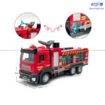 ماکت ماشین فلزی آتش نشانی آبپاش موزیکال و چراغدار مدل 8677b - Image 2