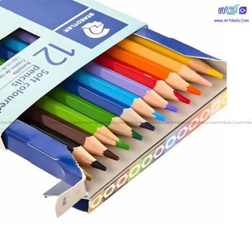 مداد رنگی 12 رنگ استدلر staedtlerجعبه مقوایی مدل Soft - Image 2