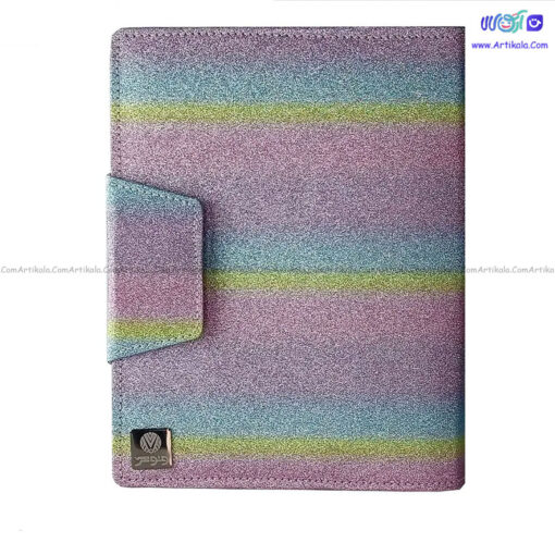 کلاسور چرم لاکچری ترمو 100 برگ قفل فلز کد 136 -رنگین کمان - Image 1